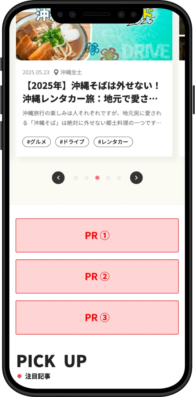 TOPページ バナープランの掲載箇所イメージ